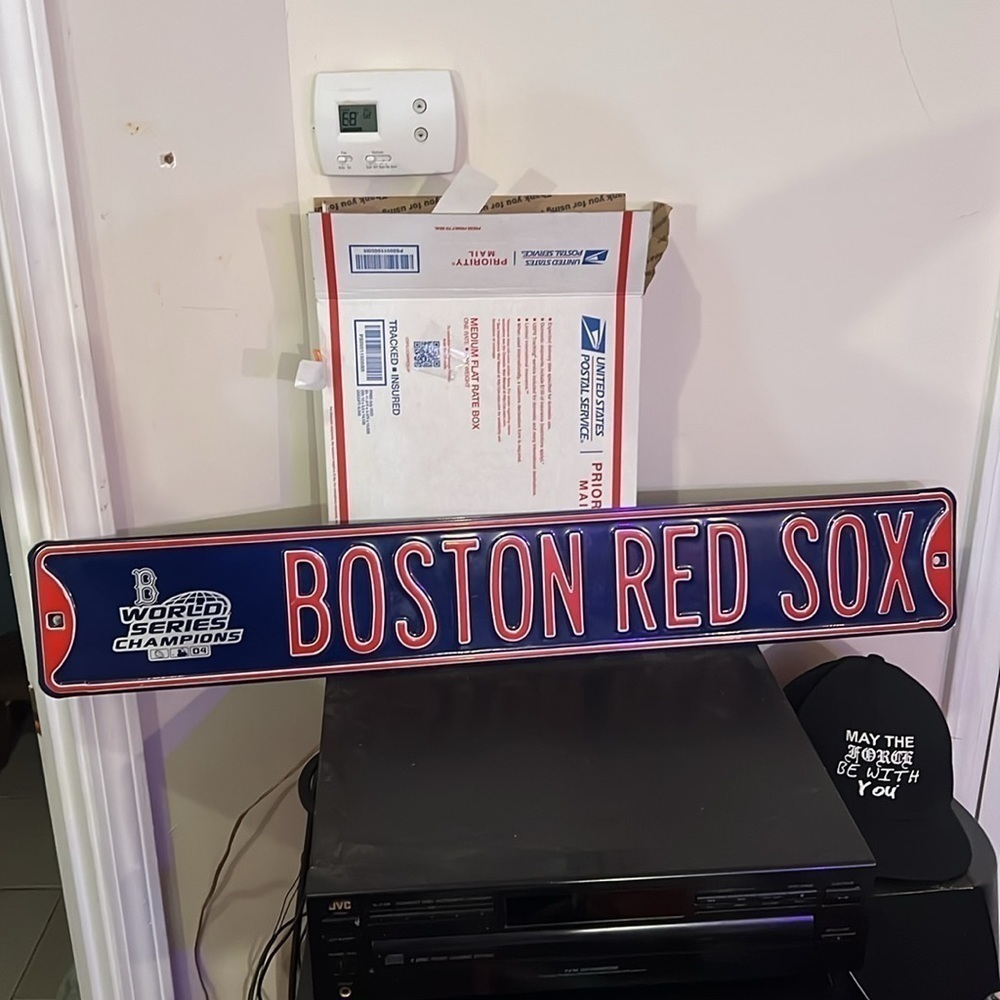 Boston Red Sox Street Sign 2004 World Series MLB Red Blue - 36 x 6"